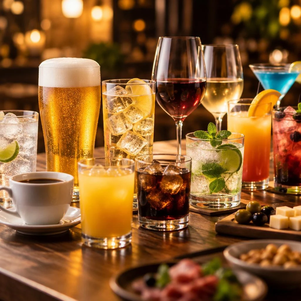お酒もソフトドリンクも。会話が弾む豊富なドリンク